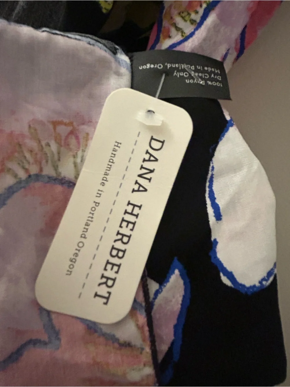 Floral Black Pink Scarf Wrap Dana Herbert